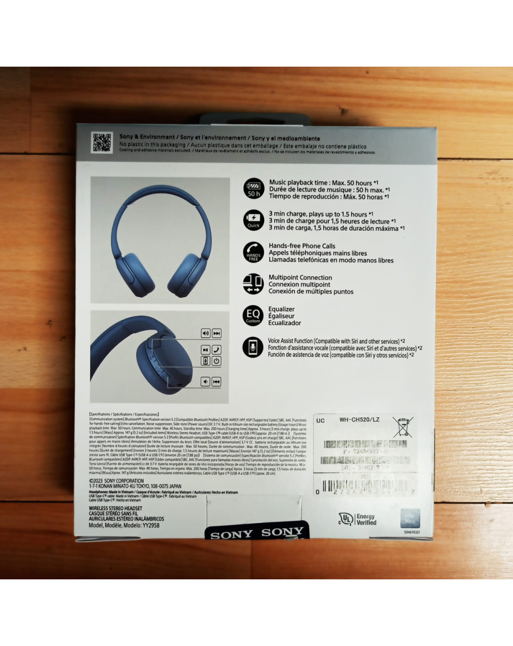 Sony Audifonos Inalambricos WH-CH520 Azul LZ UC