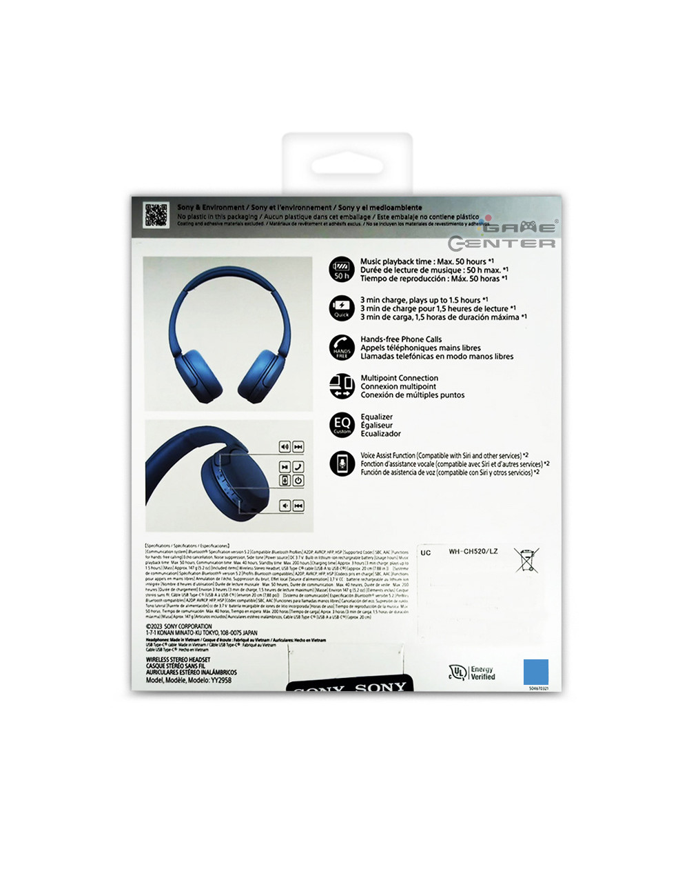 Sony Audifonos Inalambricos WH-CH520 Azul LZ UC
