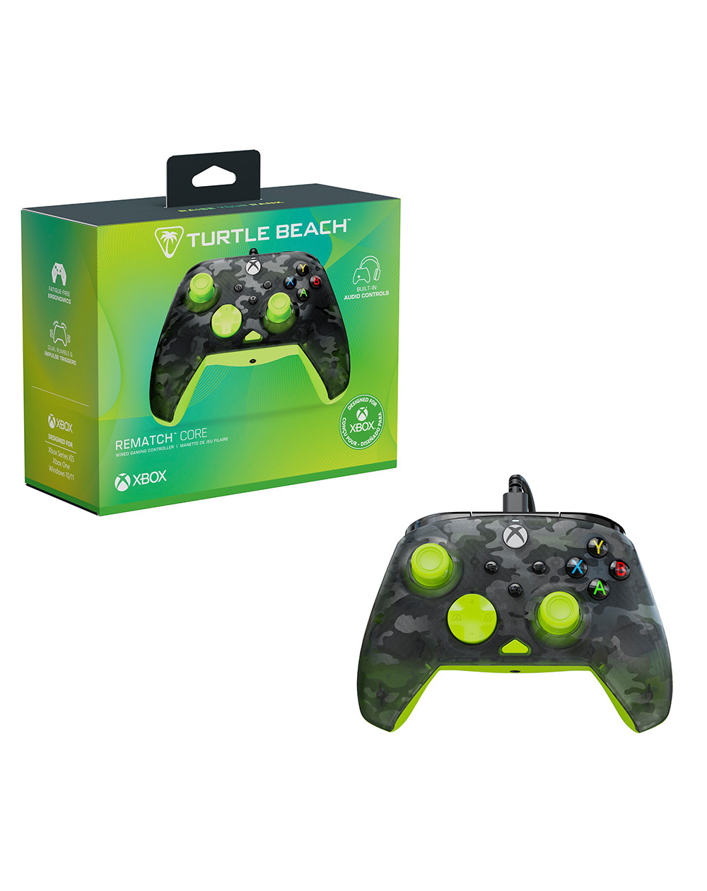 Control Turtle Beach Rematch Core Ghost Black Camo Amarillo Xbox Series X