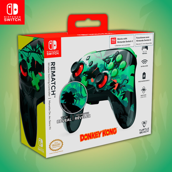 Turtle Beach Control Inalámbrico Rematch Donkey Kong Verde Nintendo Switch 2