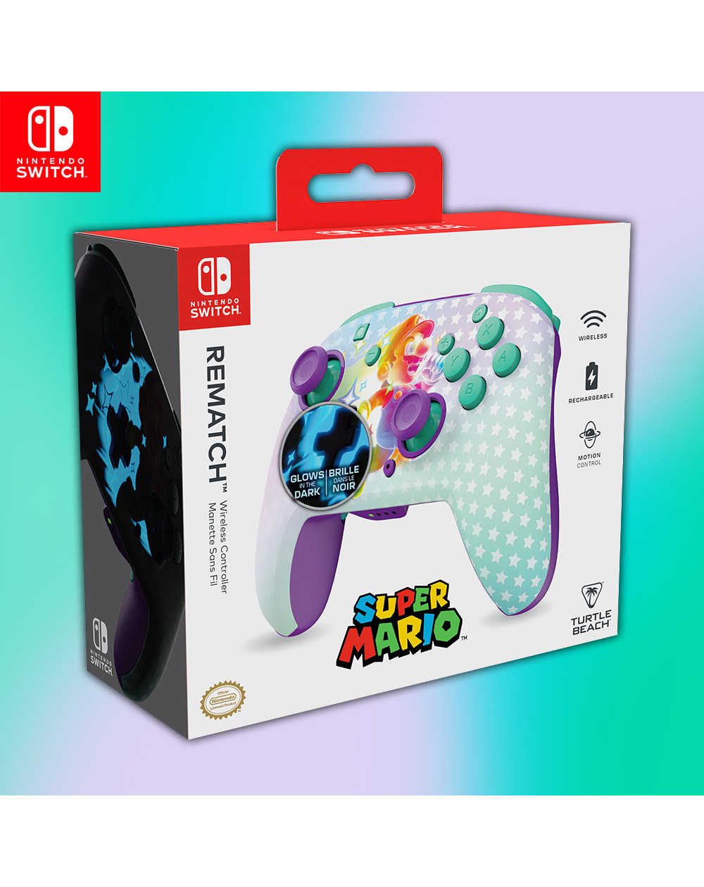 Turtle Beach Control Inalámbrico Rematch Mario Invencible Purpura Nintendo Switch 2