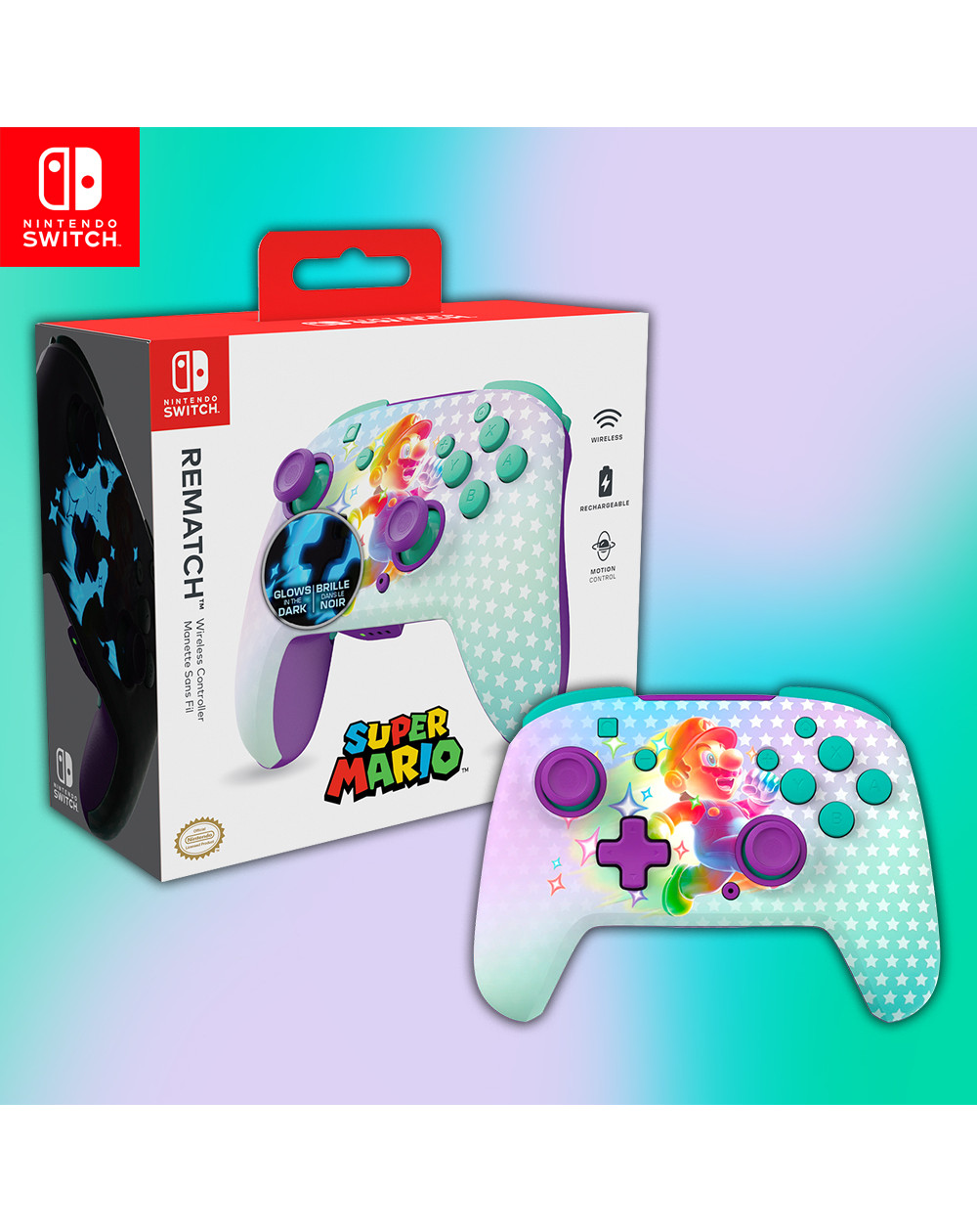 Turtle Beach Control Inalámbrico Rematch Mario Invencible Purpura Nintendo Switch 2