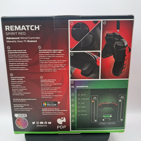 PDP Control Alambrico Rematch Spirit Red Rojo Xbox Series X