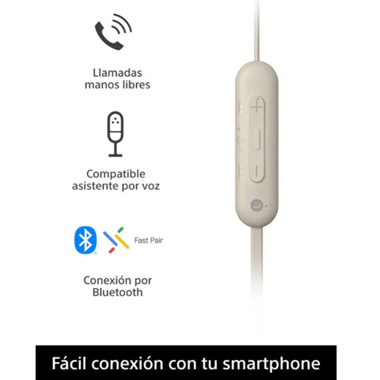 Sony Audifonos Inalambricos Beige WI-C100/CZ  UC