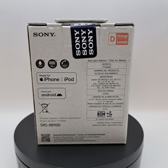 Sony Bocina Inalambrica SRS-XB100 Naranja