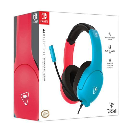 Turtle Beach Audifonos Airlite Fit Neon Azul Rojo Nintendo Switch 2