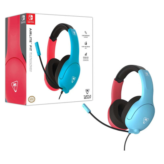 Turtle Beach Audifonos Airlite Fit Neon Azul Rojo Nintendo Switch 2