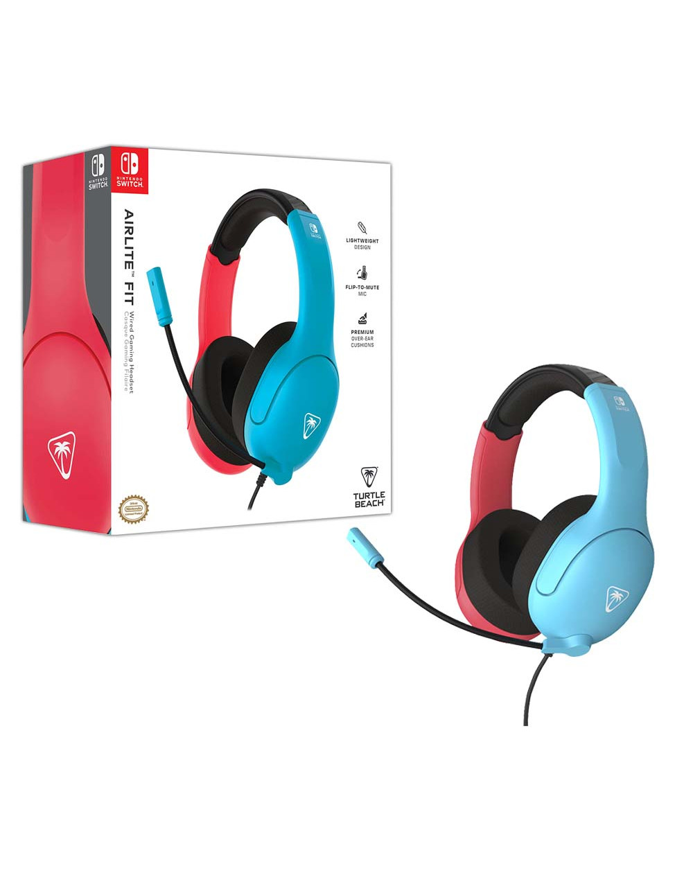 Turtle Beach Audifonos Airlite Fit Neon Azul Rojo Nintendo Switch 2
