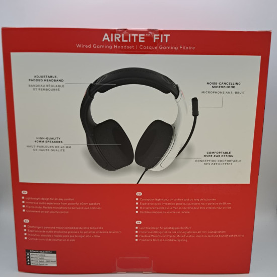 Turtle Beach Airlite Fit Wired Headset Negro Blanco Nintendo Switch 2
