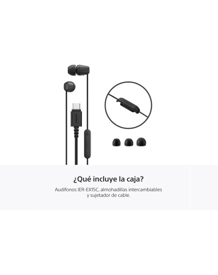 Sony Audífonos intrauditivos USB-C con cable IER-EX15C negro