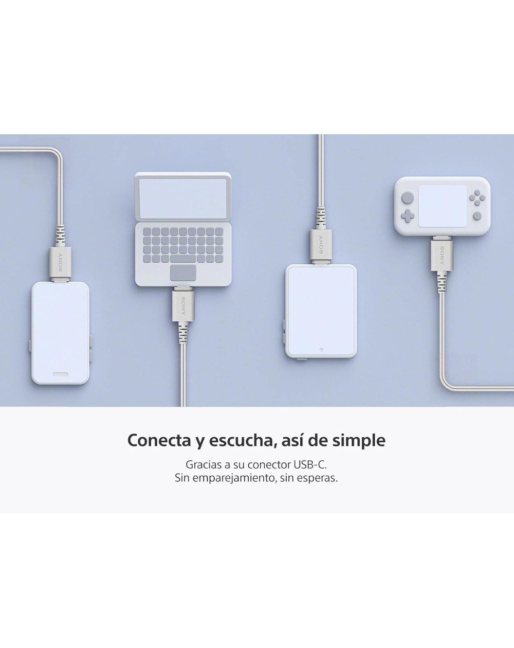 Sony Audífonos intrauditivos USB-C con cable IER-EX15C blanco
