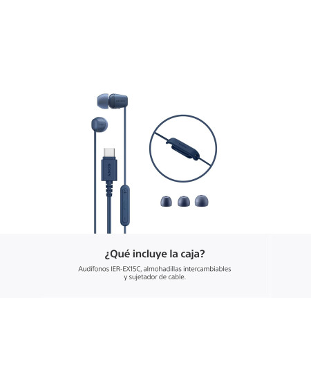 Sony Audífonos intrauditivos USB-C con cable IER-EX15C azul