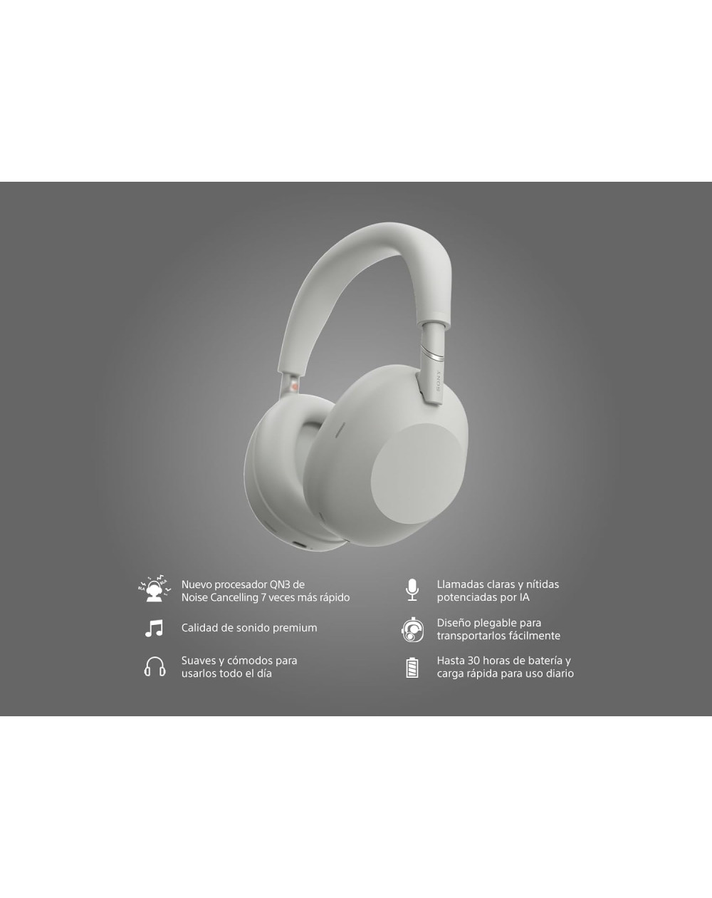 Audífonos inalámbricos con noise cancelling WH-1000XM6 plata