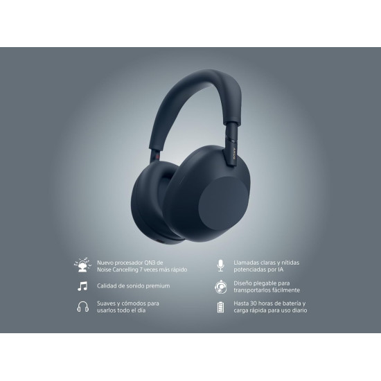 Audífonos inalámbricos con noise cancelling WH-1000XM6 azul