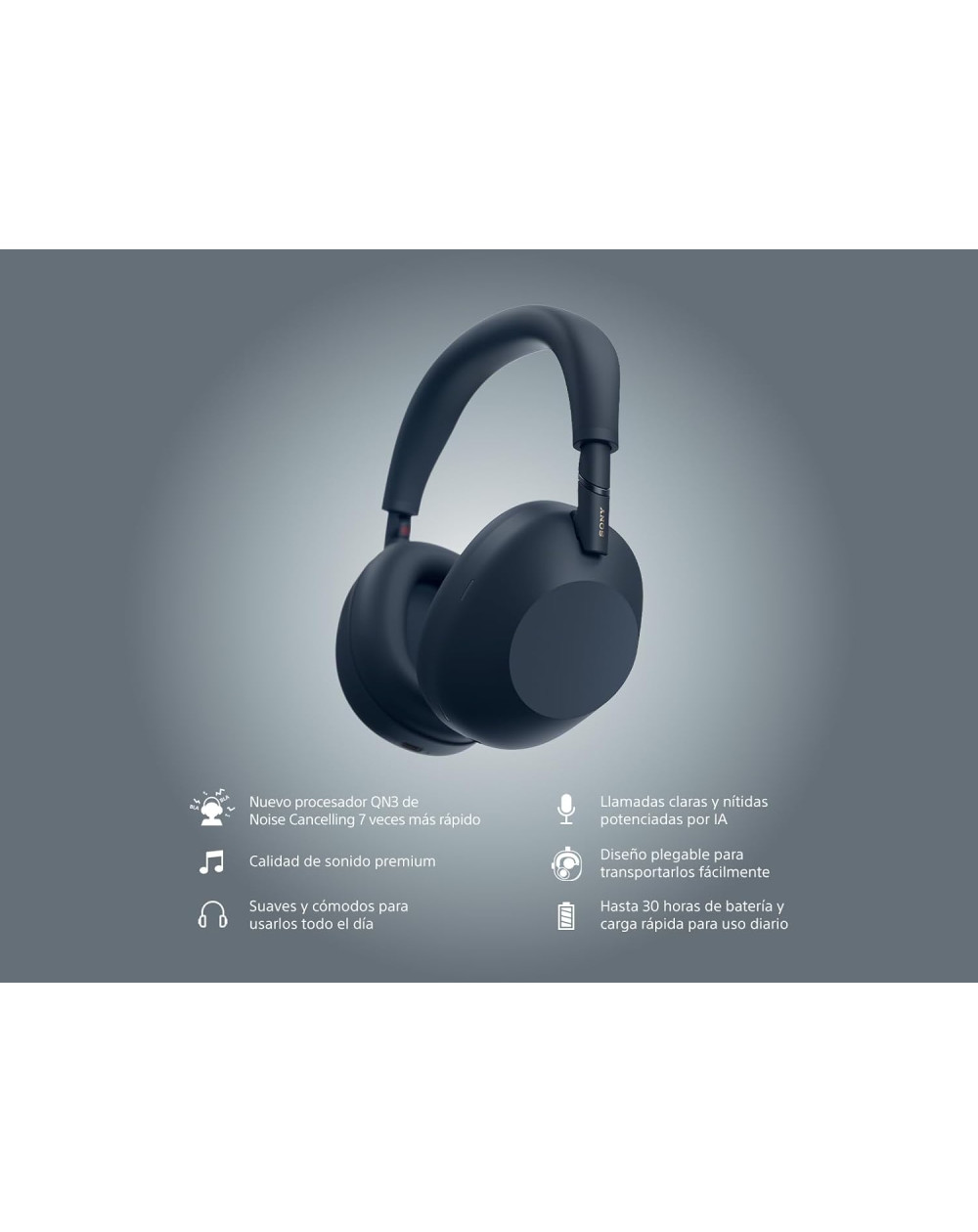 Audífonos inalámbricos con noise cancelling WH-1000XM6 azul