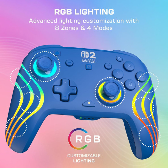 Turtle Beach Control Inalámbrico Afterglow RGB Azul Nintendo Switch 2