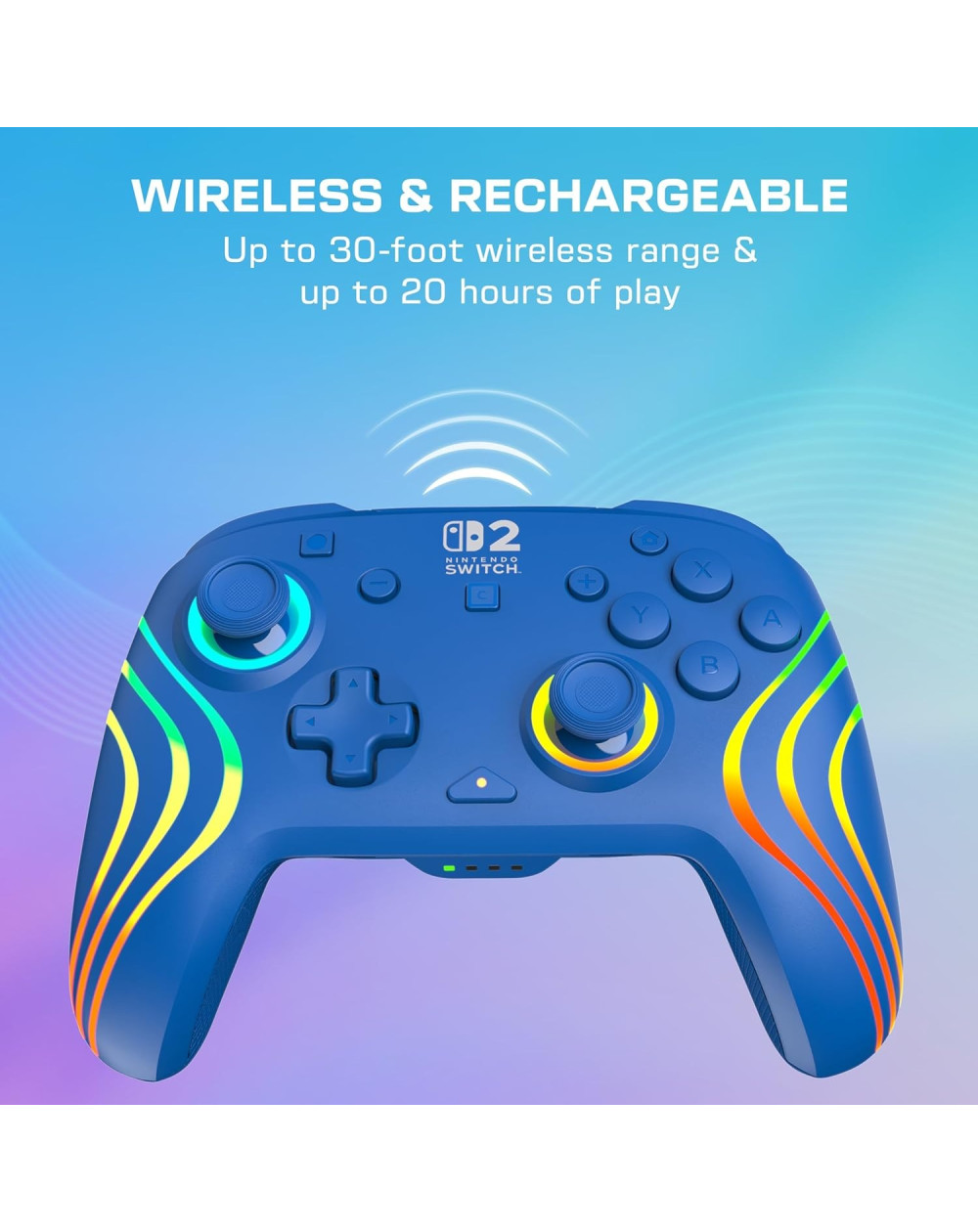 Turtle Beach Control Inalámbrico Afterglow RGB Azul Nintendo Switch 2