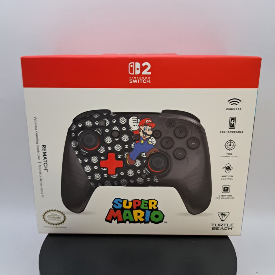 Turtle Beach Control Inalámbrico Rematch Super Mario Jump Negro Nintendo Switch 2