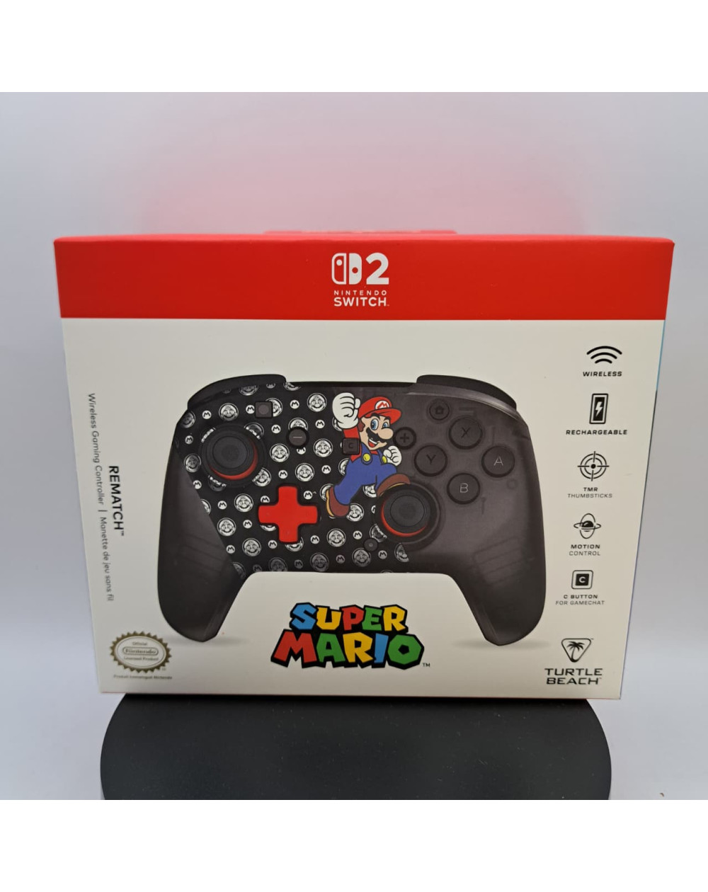 Turtle Beach Control Inalámbrico Rematch Super Mario Jump Negro Nintendo Switch 2