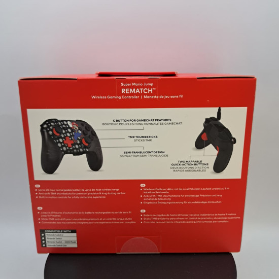 Turtle Beach Control Inalámbrico Rematch Super Mario Jump Negro Nintendo Switch 2