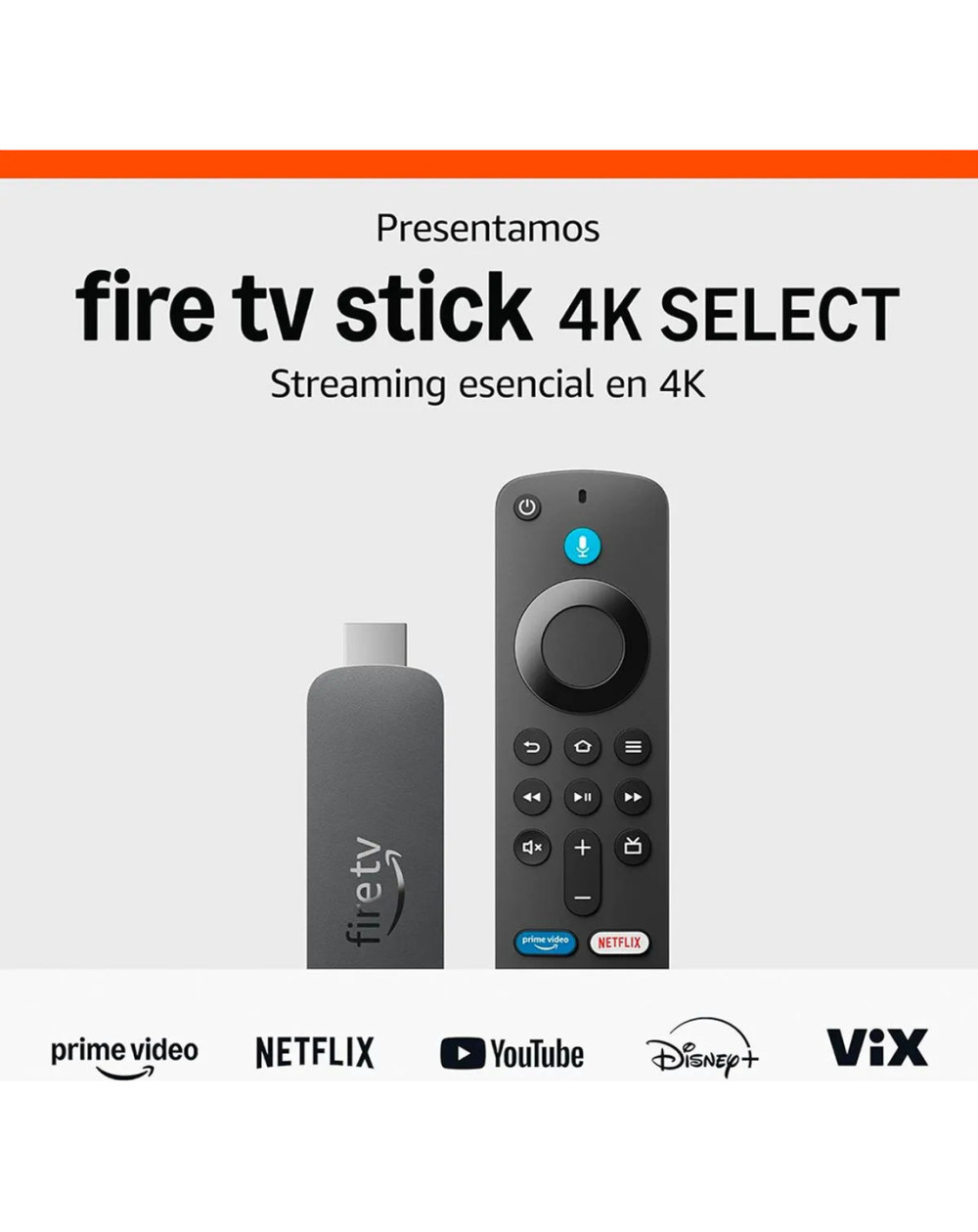 Amazon Fire Tv Stick 4k Select 8gb Control Con Alexa Negro De Voz Sistema Vega Os - No Android.