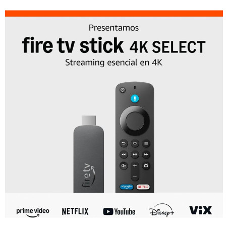 Amazon Fire Tv Stick 4k Select 8gb Control Con Alexa Negro De Voz Sistema Vega Os - No Android.
