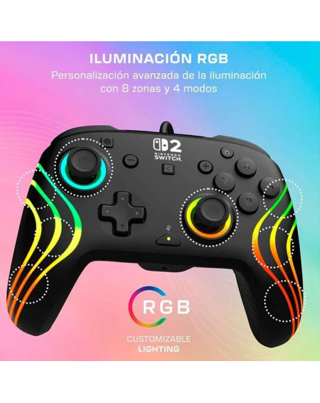 Turtle Beach Control Alambrico Afterglow Wave RGB Nintendo Switch 2