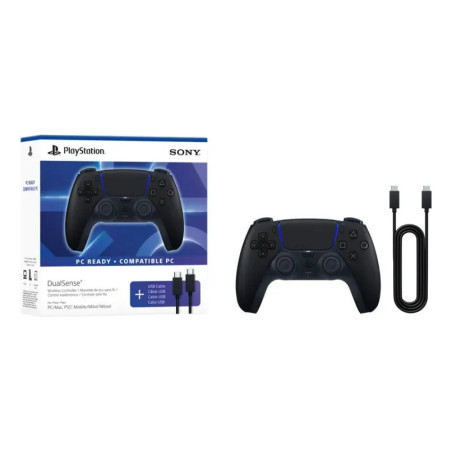 Controlador Inalámbrico Dualsense Midnight Black + Usb Para Pc Negro Medianoche