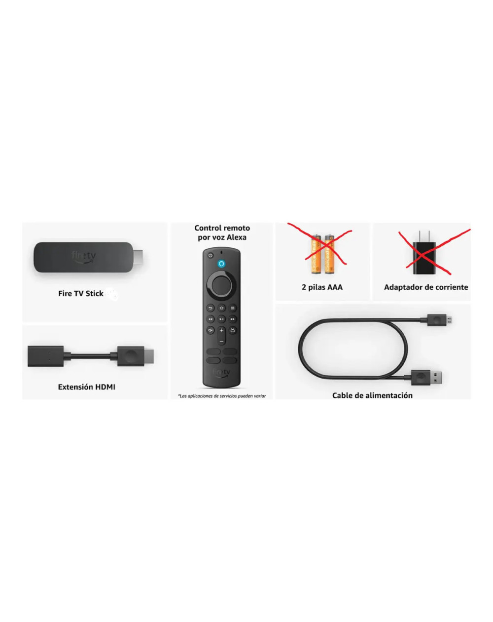 Amazon Fire Tv Stick Hd Streaming Media Player 8gb Color Negro Con Adaptador 110/220 Volts De Voz
