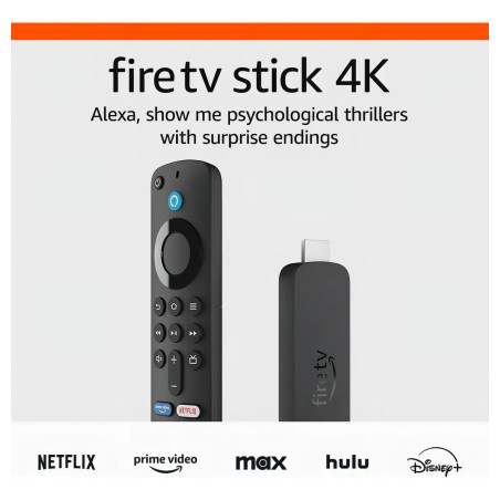 Amazon Fire Tv Stick 4k 8gb Con Pilas, Control Remoto, Adaptador, Cable Y Hdmi - Negro Baterías