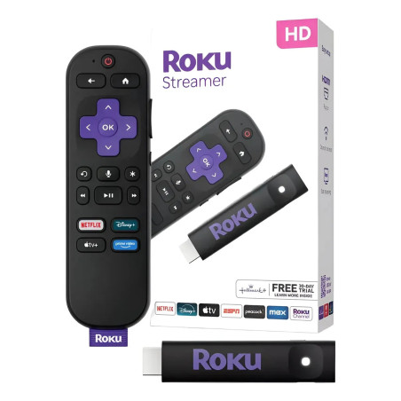 Roku 3840s2 Streaming Stick Hd Con Control Remoto Por Voz Negro De Voz