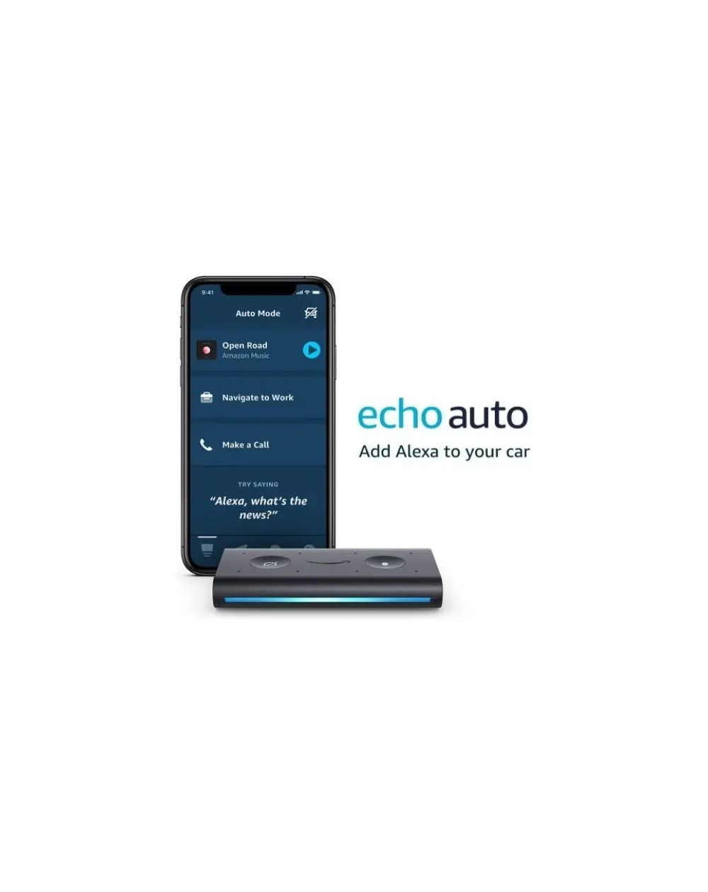 Alexa Amazon Echo Auto Echo Asistente Auto Inteligente Nuevo Color Negro