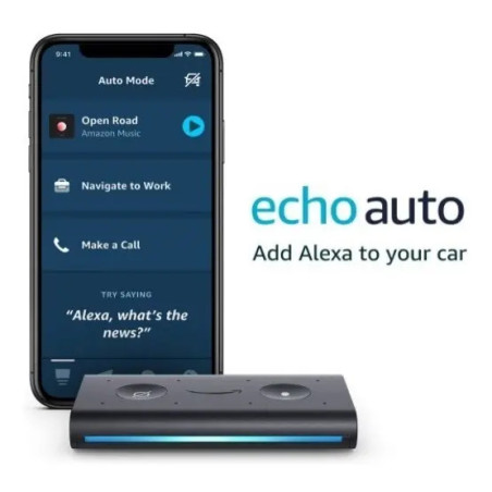 Alexa Amazon Echo Auto Echo Asistente Auto Inteligente Nuevo Color Negro