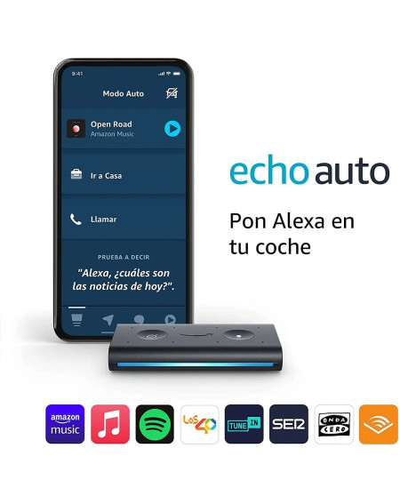 Alexa Amazon Echo Auto Echo Asistente Auto Inteligente Nuevo Color Negro