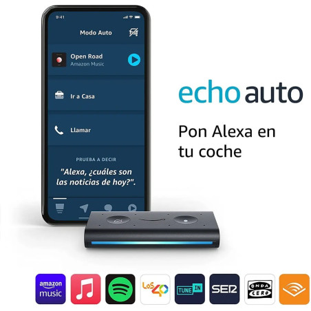 Alexa Amazon Echo Auto Echo Asistente Auto Inteligente Nuevo Color Negro
