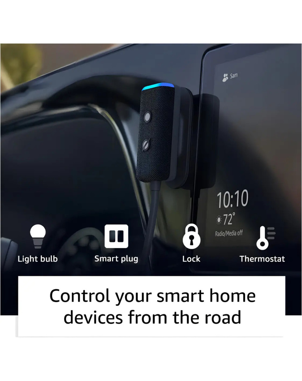 Amazon Echo Auto (2nd Gen) Con Asistente Virtual Alexa Color Negro