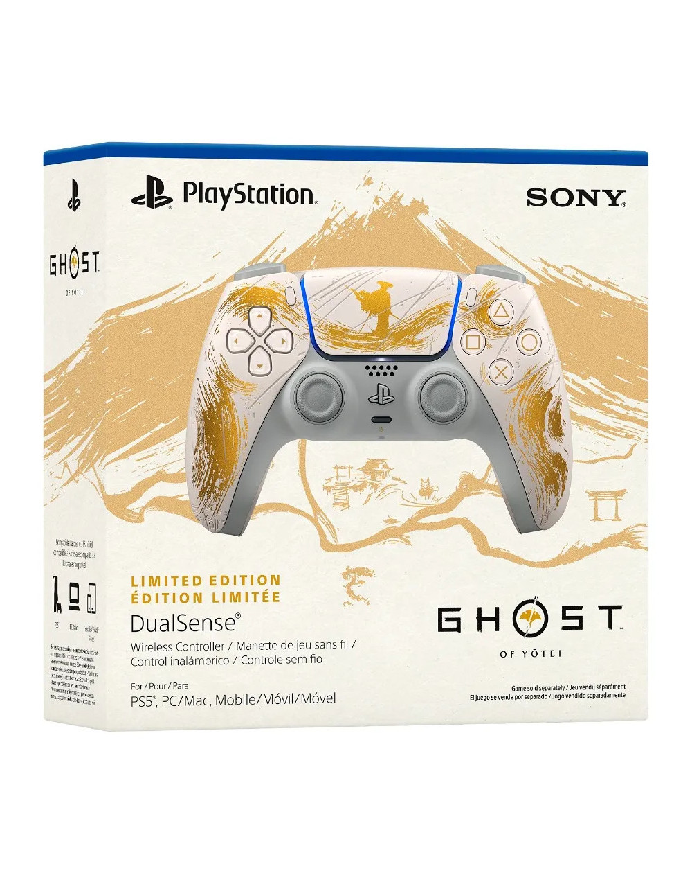 Control Dualsense - Edición Limitada Oro Ghost Of Ytei