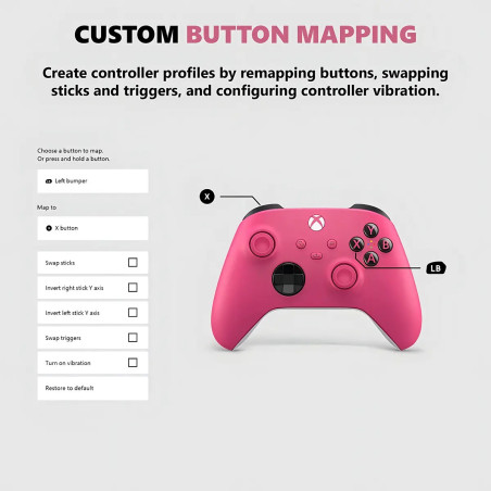 Control Inalámbrico Microsoft Xbox Deep Pink Rosa