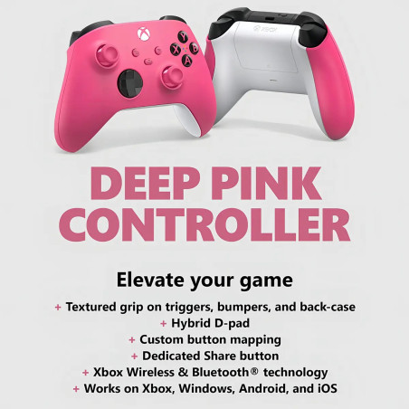 Control Inalámbrico Microsoft Xbox Deep Pink Rosa