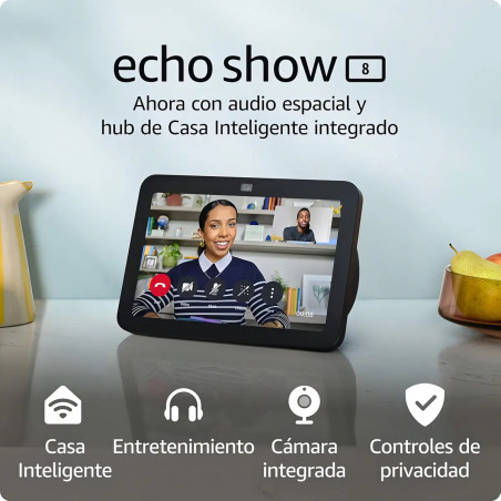 Amazon Echo Show 8 2da Gen Con Asistente De Voz Alexa Negro