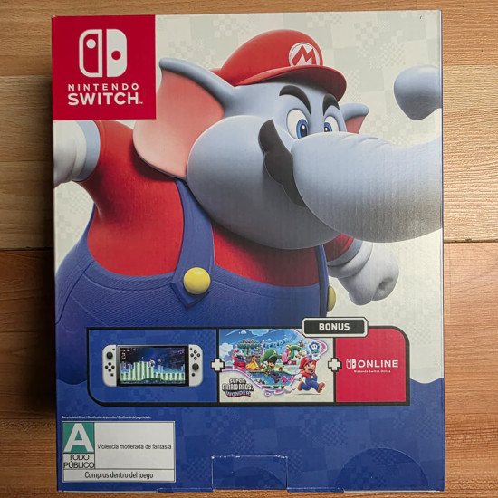 Consola Nintendo Switch Oled Blanca Super Mario Bros. Wonder + 3 meses Switch Online