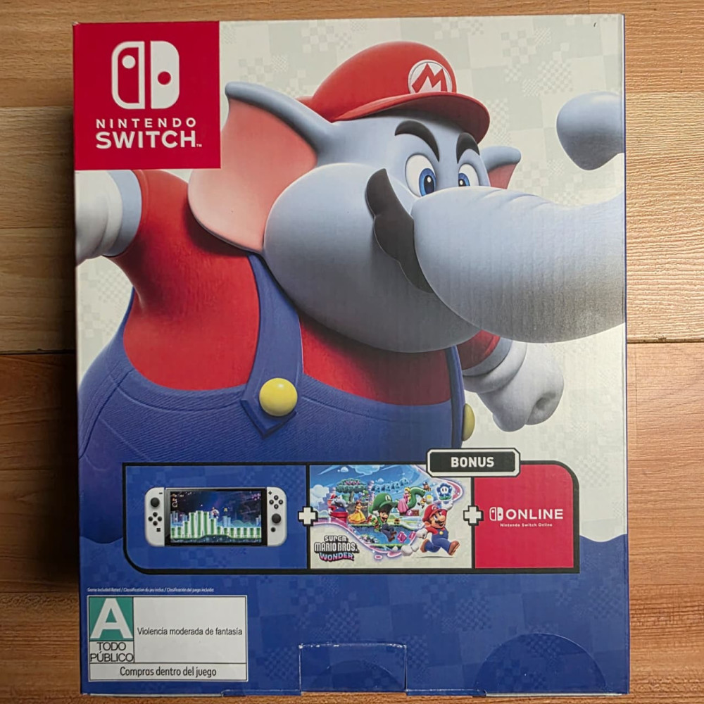 Consola Nintendo Switch Oled Blanca Super Mario Bros. Wonder + 3 meses Switch Online