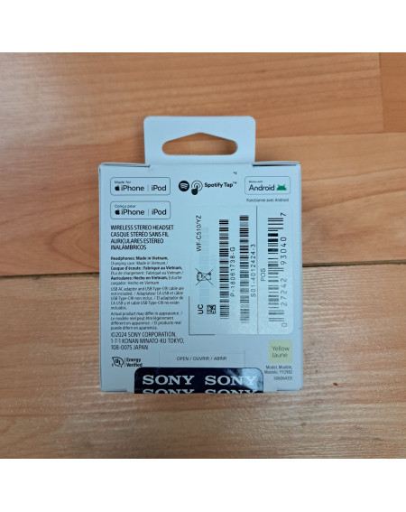 Sony Audífonos Inalámbricos WF C510 YZ UC Amarillo